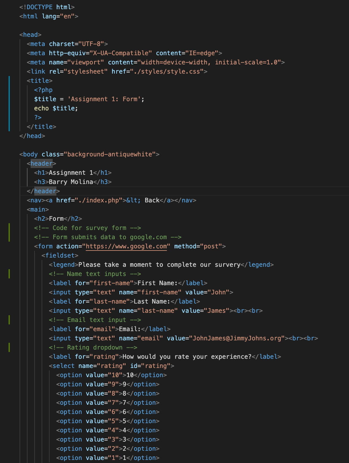 form.php source code screenshot