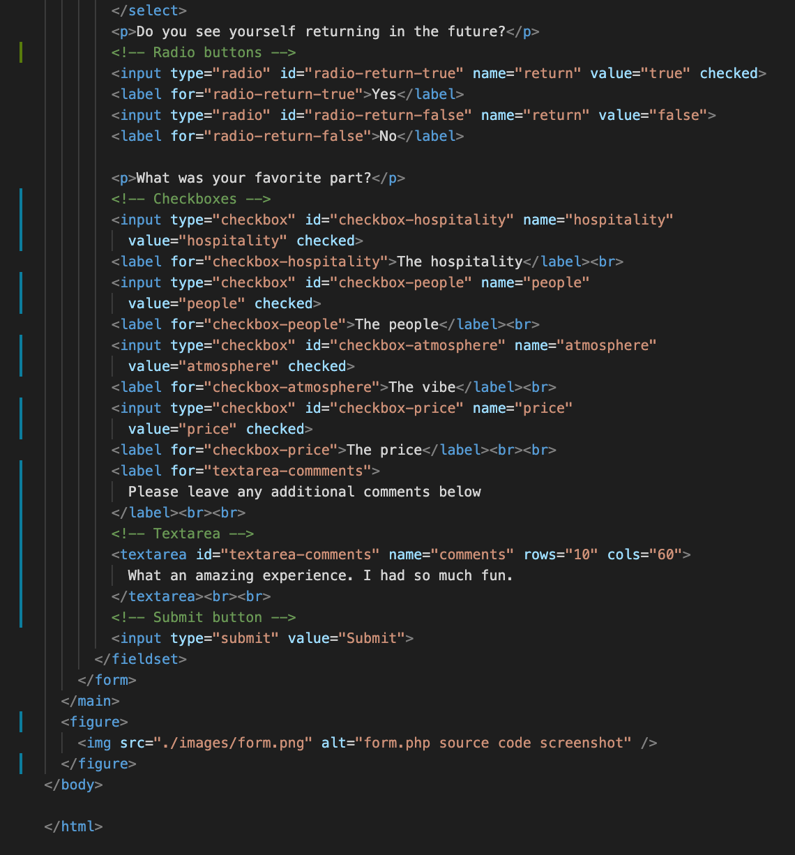 form.php source code screenshot