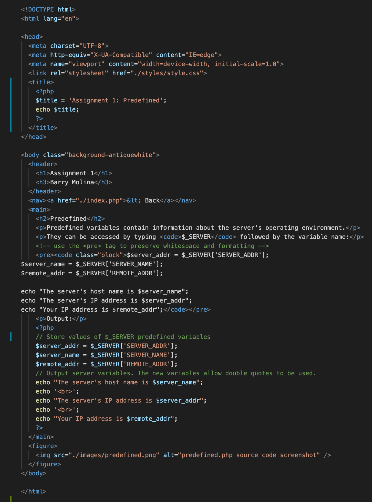 predefined.php source code screenshot